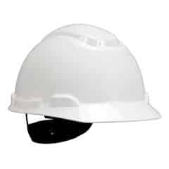 3M Hard Hat H-701R, White 4-Point Ratchet Suspension