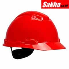 3M H-705R 4-Point Ratchet Suspension Hard Hat, Red