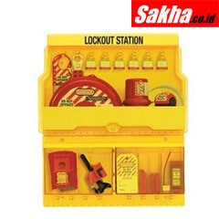 Master Lock S1900VE3 OSHA Deluxe Lockout Station with Valve and Electrical Lockout Assortment