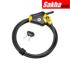 Master Lock 8433EURD 1,8m long x 10mm diameter Python™ adjustable locking cable; black and yellow