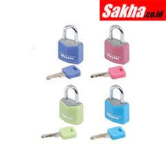Master Lock 9120EURQCOLNOP 20mm wide covered solid body padlock, assorted colours; 4-pack