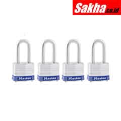 Master Lock 3QLF 1-916in (40mm) Wide Laminated Steel Pin Tumbler Padlock with 1-12 (38mm) Shackle; 4 Pack