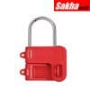 Master Lock S430 Steel Hasp with Red Plastic Handle, 1n (25mm) Jaw Clearance