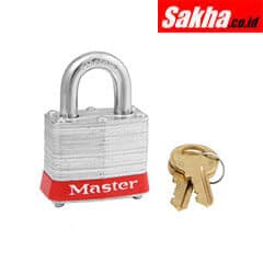 Master Lock 3RED Red Laminated Steel Safety Padlock, 1-916in (40mm) Wide with 34in (19mm) Tall Shackle