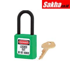 Master Lock 40GRN Green Dielectric Zenex™ Thermoplastic Safety Padlock, 1-12in (38mm) Wide with 1-12in (38mm) Nylon Shackle