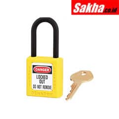 Master Lock 406YLW Yellow Dielectric Zenex™ Thermoplastic Safety Padlock, 1-12in (38mm) Wide with 1-12in (38mm) Tall Nylon Shackle