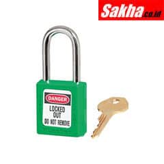 Master Lock 410GRN Green Zenex™ Thermoplastic Safety Padlock, 1-12in (38mm) Wide with 1-12in (38mm) Shackle