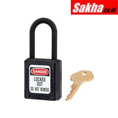 Master Lock 406BLK Black dielectric Zenex™ thermoplastic safety padlock, 38mm wide with 38mm nylon shackle