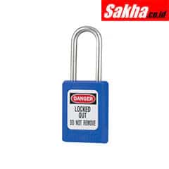 Master Lock S31BLU Blue Zenex™ Thermoplastic Safety Padlock, 1-38in (35mm) Wide with 1-12in (38mm) Tall Stainless Steel Shackle, Key Retaining