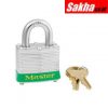 Master Lock 3GRN Green Laminated Steel Safety Padlock, 1-916in (40mm) Wide with 34in (19mm) Tall Shackle