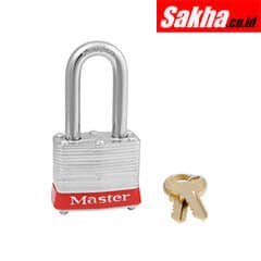 Master Lock 3LFRED Red Laminated Steel Safety Padlock, 1-916in (40mm) Wide with 1-12in (38mm) Tall Shackle