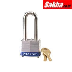 Master Lock 3LHBLU Blue Laminated Steel Safety Padlock, 1-916in (40mm) Wide with 2in (51mm) Tall Shackle