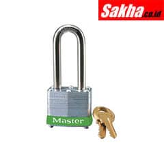 Master Lock 3LHGRN Green Laminated Steel Safety Padlock, 1-916in (40mm) Wide with 2in (51mm) Tall Shackle