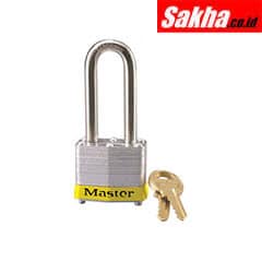 Master Lock 3LHYLW Yellow Laminated Steel Safety Padlock, 1-916in (40mm) Wide with 2in (51mm) Tall Shackle