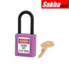 Master Lock 406PRP Purple Dielectric Zenex™ Thermoplastic Safety Padlock, 1-12in (38mm) Wide with 1-12in (38mm) Tall Nylon Shackle