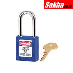 Master Lock 410KABLU Blue Zenex™ Thermoplastic Safety Padlock, 1-12in (38mm) Wide with 1-12in (38mm) Tall Shackle, Keyed Alike