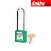Master Lock 410LTGRN Green Zenex™ Thermoplastic Safety Padlock, 1-12in (38mm)with 3in (76mm) Shackle