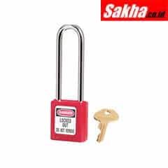Master Lock 410LTRED Red Zenex™ Thermoplastic Safety Padlock, 1-12in (38mm) Wide with 3in (76mm) Shackle