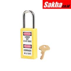 Master Lock 411YLW Yellow Zenex™ Thermoplastic Safety Padlock, 1-12in (38mm) Wide with 1-12in (38mm) Tall Shackle