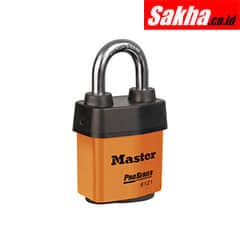 Master Lock 6121ORJ 2-18in (54mm) Wide ProSeries® Weather Tough® Laminated Steel Rekeyable Pin Tumbler Padlock, Orange