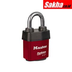 Master Lock 6121RED 2-18in (54mm) Wide ProSeries® Weather Tough® Laminated Steel Rekeyable Pin Tumbler Padlock, Red
