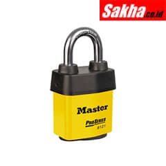 Master Lock 6121YLW 2-18in (54mm) Wide ProSeries® Weather Tough® Laminated Steel Rekeyable Pin Tumbler Padlock, Yellow