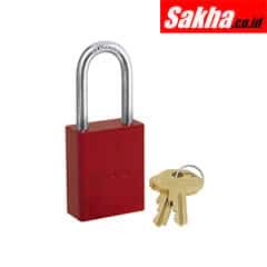 Master Lock 6835LFRED Red Powder Coated Aluminum Safety Padlock, 1-12in (38mm) Wide with 1-12in (38mm) Tall Shackle