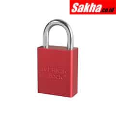 Master Lock A1105RED Red Anodized Aluminum Safety Padlock, 1-12in (38mm) Wide with 1in (25mm) Tall Shackle