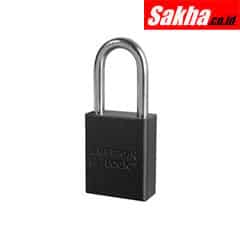 Master Lock A1106BLK Black Anodized Aluminum Safety Padlock, 1-12in (38mm) Wide with 1-12in (38mm) Tall Shackle