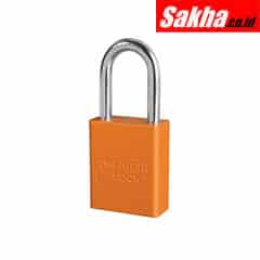 Master Lock A1106ORJ Orange Anodized Aluminum Safety Padlock, 1-12in (38mm) Wide with 1-12in (38mm) Tall Shackle