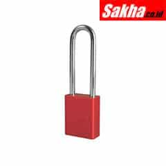 Master Lock A1107RED Red Anodized Aluminum Safety Padlock, 1-12in (38mm) Wide with 3in (76mm) Tall Shackle