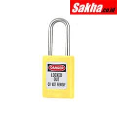 Master Lock S31YLW Yellow Zenex™ Thermoplastic Safety Padlock, 1-38in (35mm) Wide with 1-12in (38mm) Tall Stainless Steel Shackle, Key Retaining