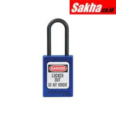 Master Lock S32BLU Blue Dielectric Zenex™ Thermoplastic Safety Padlock, 1-38in (35mm) Wide with 1-12in (38mm) Tall Nylon Shackle, Non-Key Retaining