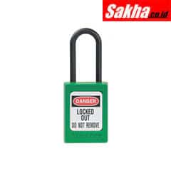 Master Lock S32GRN Green Dielectric Zenex™ Thermoplastic Safety Padlock, 1-38in (35mm) Wide with 1-12in (38mm) Tall Nylon Shackle, Non-Key Retaining