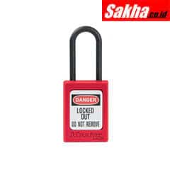 Master Lock S32RED Red Dielectric Zenex™ Thermoplastic Safety Padlock, 1-38in (35mm) Wide with 1-12in (38mm) Tall Nylon Shackle, Non-Key Retaining