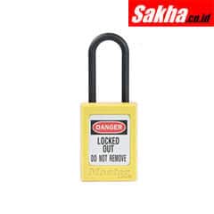 Master Lock S32YLW Yellow Dielectric Zenex™ Thermoplastic Safety Padlock, 1-38in (35mm) Wide with 1-12in (38mm) Tall Nylon Shackle, Non-Key Retaining
