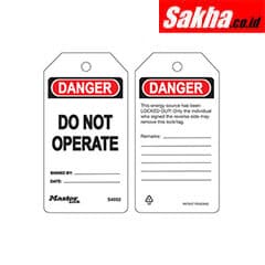 Master Lock S4002 Danger Do Not Operate - Safety Tag