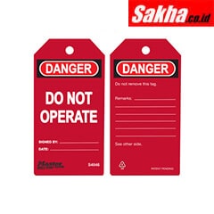 Master Lock S4046 Red Danger Do Not Operate - Safety Tag