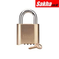 Master Lock 176 2in (51mm) Wide Resettable Combination Brass Padlock, Supervisory Key Override