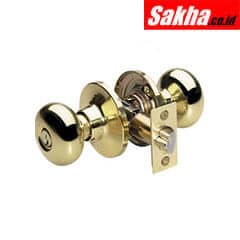 Master Lock BCO0103 Biscuit Style Knob Entry Door Lock; Polished Brass