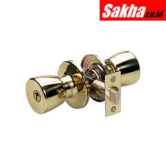 Master Lock TUO0303 Tulip Style Bed and Bath Door Knob; Polished Brass