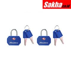 Master Lock 4681TBLR 1-14in 32mm Wide Solid Metal TSA-Accepted Luggage Lock; Assorted Colors; 2 Pack