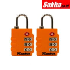 Master Lock 4684T1-38in (35mm) Wide Set Your Own Combination TSA-Accepted Luggage Lock; Assorted Colors; 2 Pack
