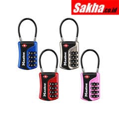 Master Lock 4697D 1-38in (36mm) Wide Set Your Own Numeric Combination TSA-Accepted Luggage Lock with Flexible Shackle; Assorted ColorsMaster Lock 4697D 1-38in (36mm) Wide Set Your Own Numeric Combination TSA-Accepted Luggage Lock with Flexible Shackle; Assorted Colors