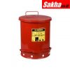 Justrite 09500 - 14 Gallons (52 Liters) Red Oily Waste Can With Foot Operated Cover