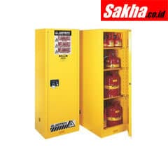 JUSTRITE 892220 - 22 Gallon (83 Liters) Cabinet, Storage Self Closing Yellow Flammable Slimline Sure-Grip EX