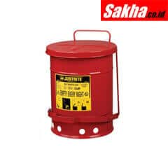 Justrite 6 Gallon Oily Waste Can Red 09100