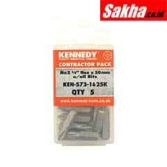 Kennedy KEN5731625K No.2 C/PT S/DVR BIT 1/4 Inch HEX L/S (PK 5)