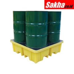 Solent SOL7410094C Spill Control 4-Drum Spill Pallet with 4-Way Entry