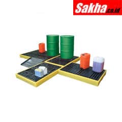 Solent SOL7410124C Spill Control Spill Pallet 4-Drum; Inline Workstation
